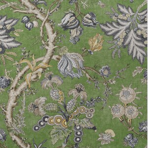 Thibaut Chatelain Pillow Cover in Green. Designer Decorative Pillow Cover Green French Country Floral Accent lumbar Cushion Case Euro Sham image 4