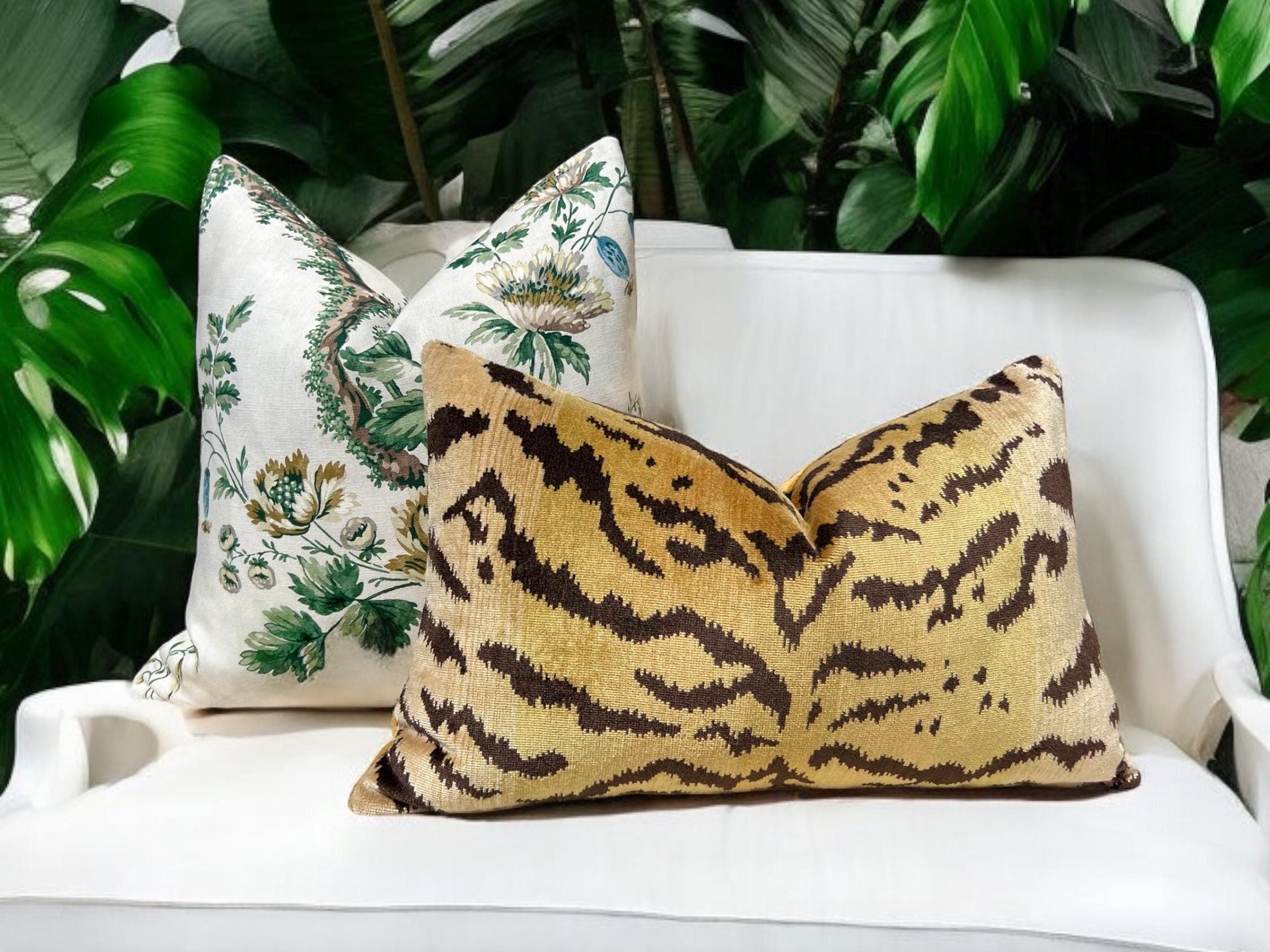 Scalamandre La Tigre Silk Velvet Pillow. Luxury Designer Throw Pillows High End Lumbar Pillows Tiger Stripes Accent Velvet Cushion Covers Etsy