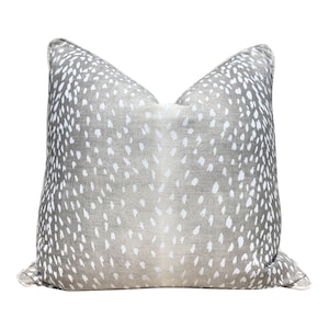 Beige Antelope Pillow. Long Lumbar Pillow, Animal Skin Pillow, Spotted Beige Pillow Cover, Designer Cushion, Euro Sham 26x26