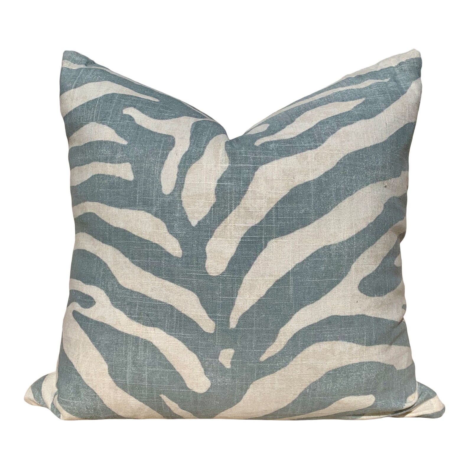 Animal Skin Pillow in Spa Blue. Zebra Lumbar Cushion Cover Etsy