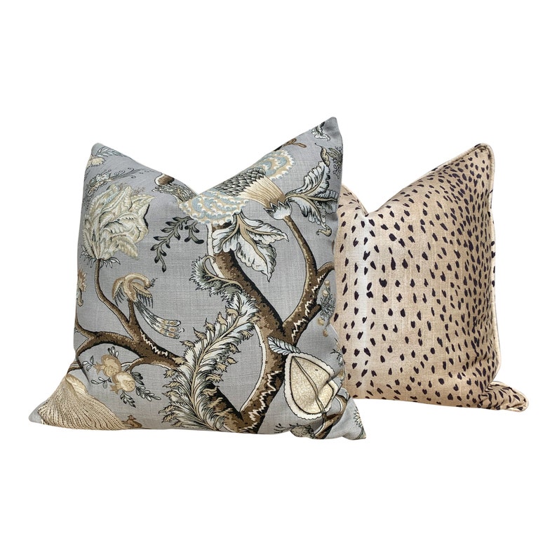 Antelope Pillow in Tan. Animal Print Lumbar Pillow Long Etsy