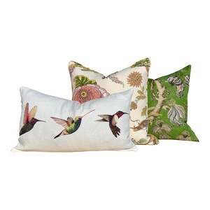 Thibaut Chatelain Pillow Cover in Green. Designer Decorative Pillow Cover Green French Country Floral Accent lumbar Cushion Case Euro Sham image 5