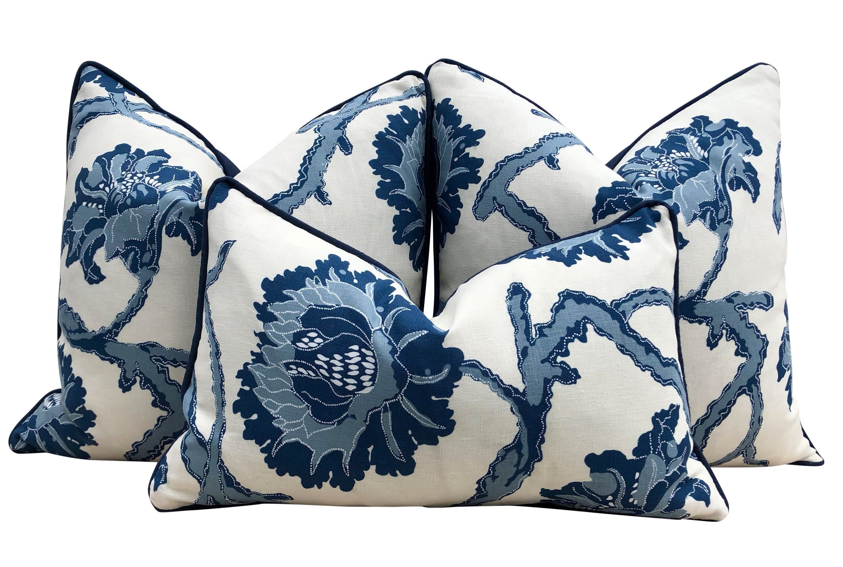 French General Indigo Pillow. Lumbar Navy Pillow Accent Pillow Etsy