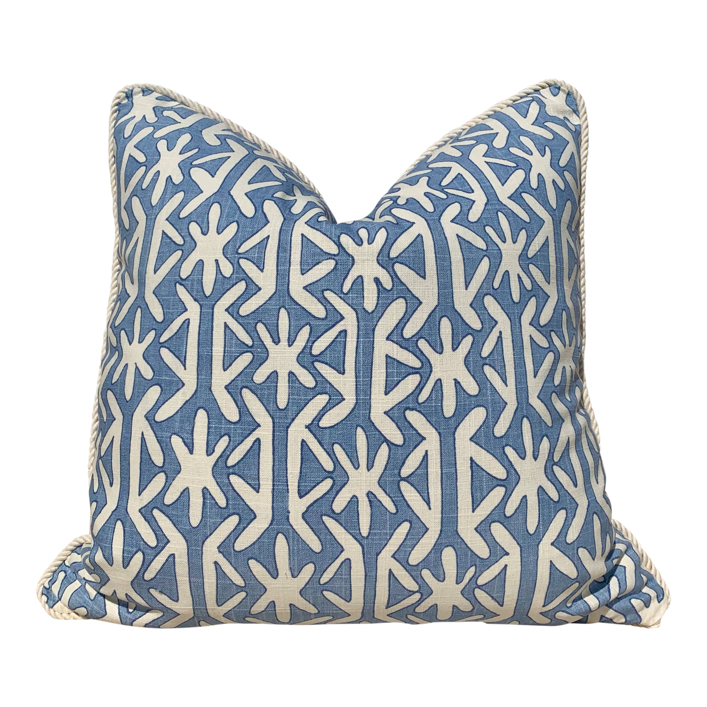 Thibaut Quadrille Pillow in Light Blue Embellished with Cotton Etsy