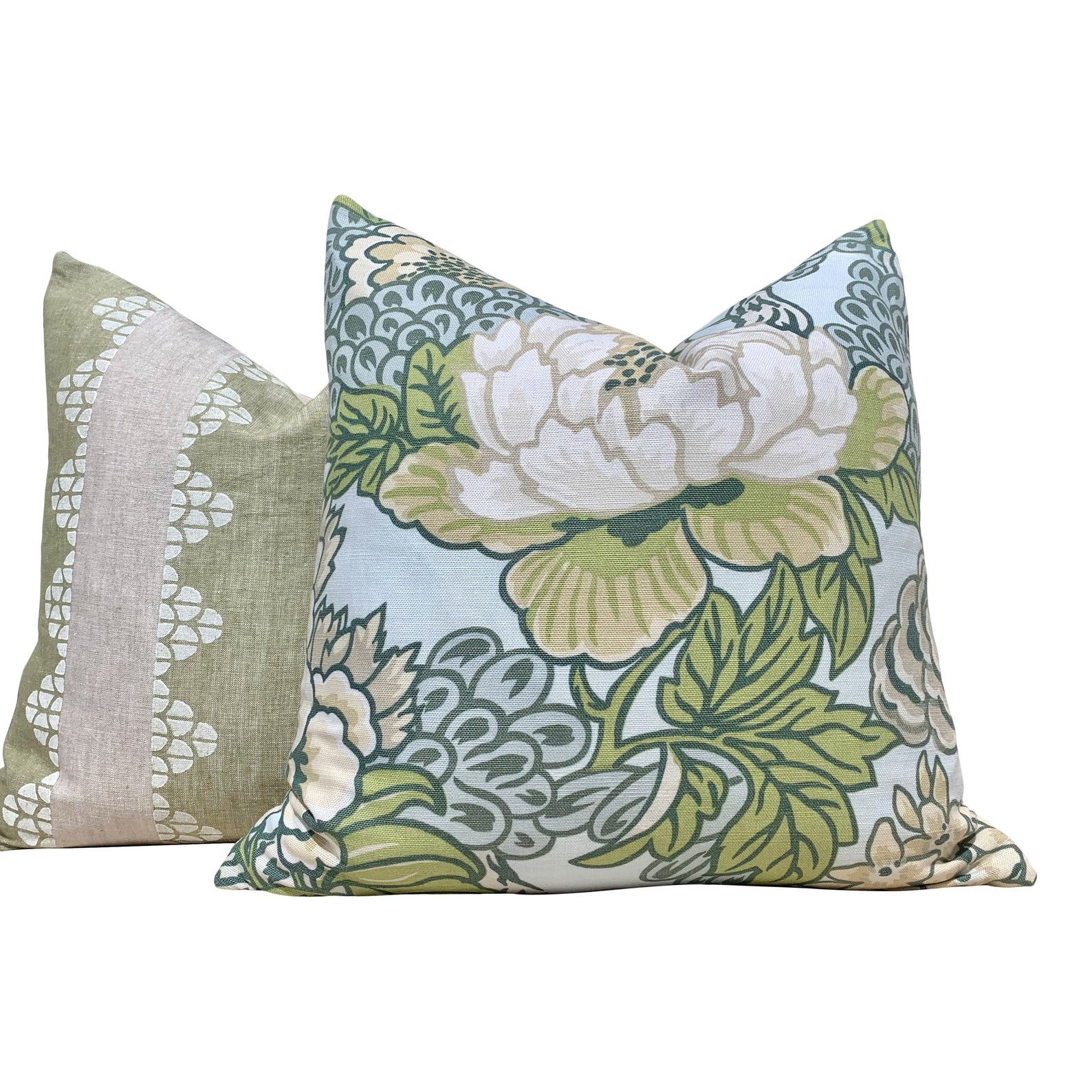 Thibaut Honshu Pillow in Robbin's Egg. Chinoiserie Floral Etsy
