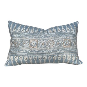 Thibaut Javanese Stripe Pillow Aqua Blue. Long Lumbar Pillow, Spa Blue ...