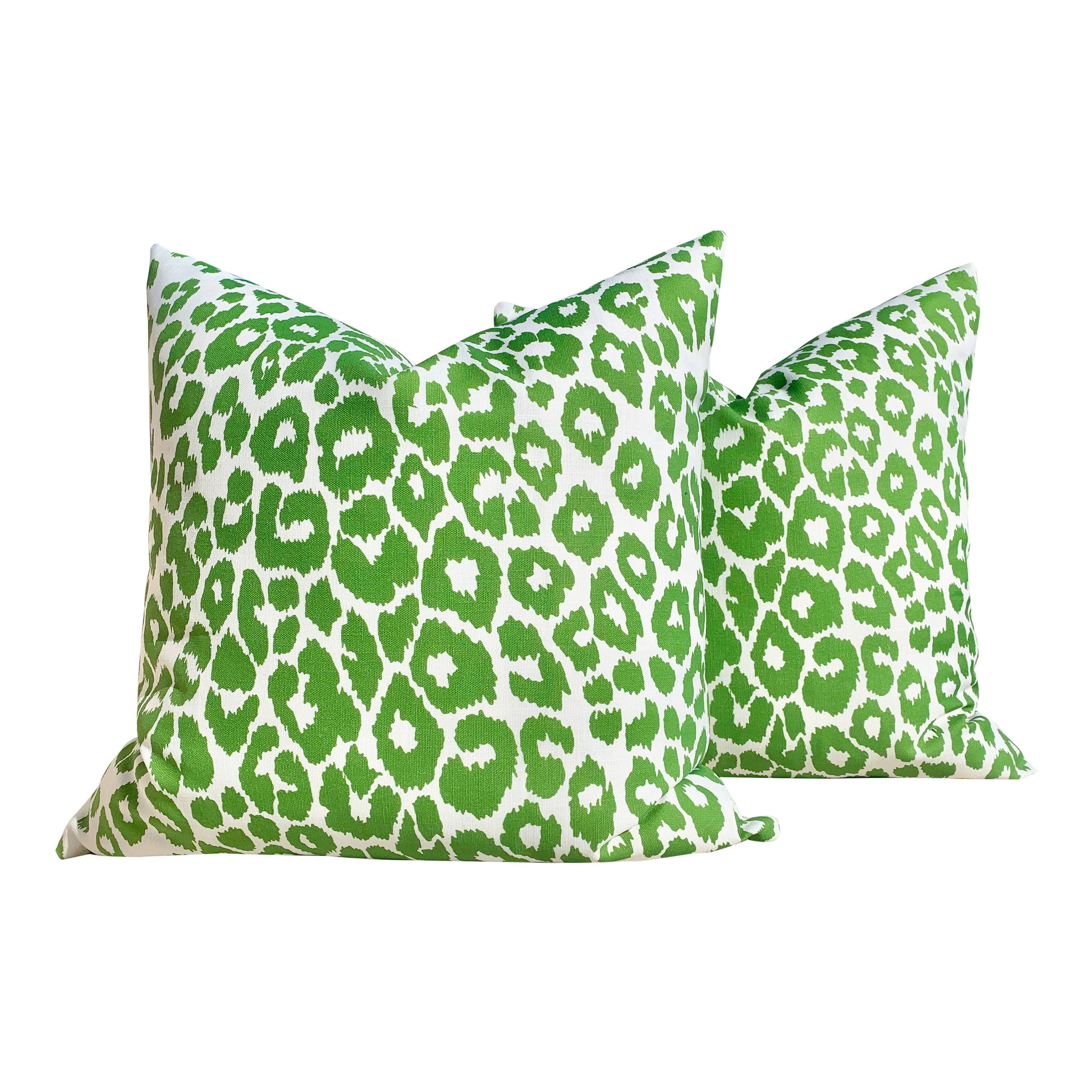 邦楽 the pillows STAMP COLLECTION Outdoor Iconic Leopard Pillow in Green. Animal Print Lumbar