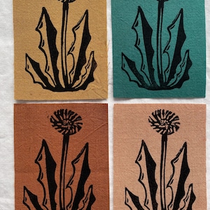 Block Printed Dandelion Patch // Iron-on