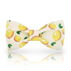 Lemon Bow Tie - Yellow Bow Tie - Fruit Bow Tie - Mens Bow Tie - Wedding Bow Tie - Adjust Bow Tie