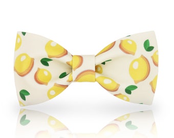 Lemon Bow Tie - Yellow Bow Tie - Fruit Bow Tie - Mens Bow Tie - Wedding Bow Tie - Adjust Bow Tie