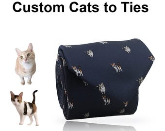 Op maat geborduurde stropdas voor kat: met de hand getekend om te naaien, jouw katachtige stropdas