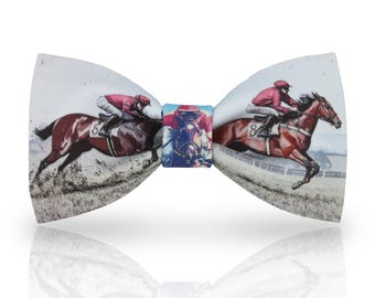 Equestrian Horse Racing Bowtie - Derby Day Cotton Bow Tie