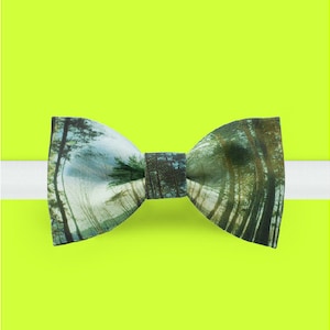 Forest Green Bowtie - Green bowtie - Scenery Bowtie - Adjustable bowtie - Forest Bow Tie - Nature Bow Tie