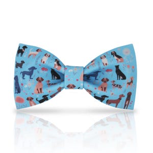 Cute Dog Bowtie - Puppy Bowtie - Dapper Dog Bowtie - Floral Dog Bowtie - Blue Dog Bowtie - Handmade Bowtie - Personalizable Bowtie