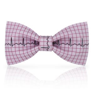 ECG Bowtie with Pectus Excavatum Pattern: Gift for Doctor, Nurse, Custom Tie