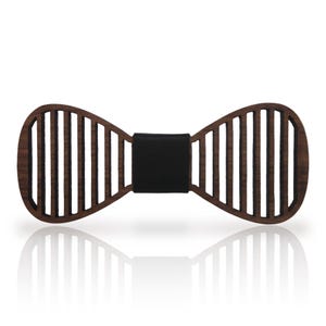 Vertical Stripes Wooden Bowtie - Hollow Vertical Line Bowtie -Striped Wooden Bowtie - Geometric Wooden Bowtie - Minimalist Wooden Bowtie