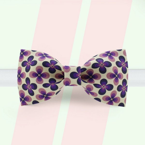 Lucky clover Bowtie - Clover bowtie - Purple bowtie - Lucky bowtie - Adjustable bow tie