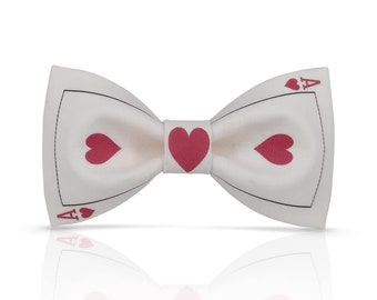 Ace Bowtie - Poker Bowtie - Ace in the hole - Win Bowtie - Heart Bowtie-Father's Day Gift