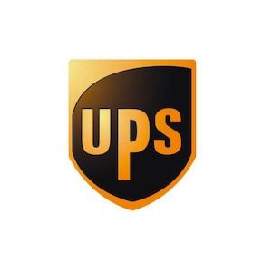 May include: A brown shield-shaped logo with a gold outline. The logo has the word "UPS" in white letters inside.