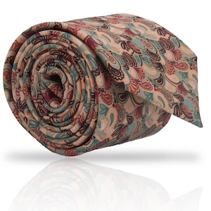 Paisley and Floral Necktie - Yellow Paisley Tie - Vintage Paisley Necktie - Retro Paisley Necktie - Psychedelic Paisley Tie - Gift for Him