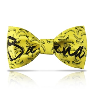 Banana Bow Tie: Yellow Novelty Bowtie, Adjustable Cotton Blend