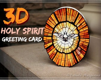 Printable Holy Spirit 3D Greeting Card