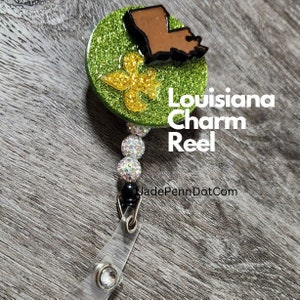 Custom Louisiana Boot Badge Reel Badge Reel Fleur De Lis 