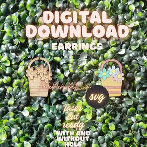 Blumen Ohrringe Design SVG Laser Cut Digital Download Cricut Friendly