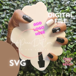 Nail Tech Werbedisplay - Organische Form mit Nagellackflasche Ausschnitt SVG für Sublimation und Vinyl