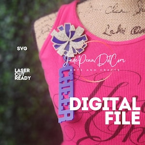 Cheerleader Game Day Design - 12 Designs -- SVG File | Brooch, Hair Accessory, or Earrings