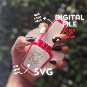 Nail Tech Werbedisplay - Nagellack Flasche Form Design SVG für Sublimation und Vinyl Layered