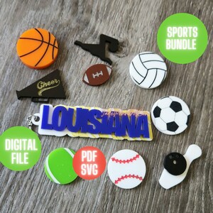 Digital Files Louisiana Theme Earrings Dangle Fun Flirty Jewelry Acrylic Keychain Tumbler Tag SVG PDF