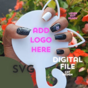 Nail Tech Display - Cat Design SVG for Laser Cutting, Cricut Friendly