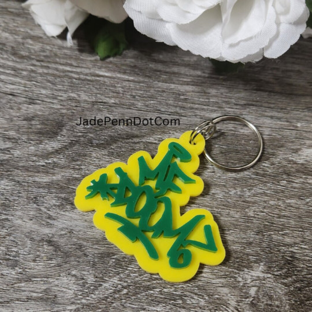 Keychain DOOM Acrylic Wood Laser Cut Hip Hop RIP Love Stones Super Gift ...