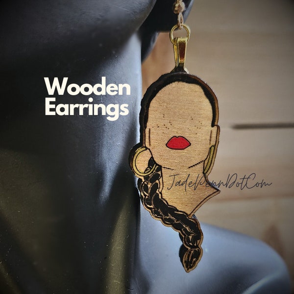 Feminine Earrings Jewelry Laser Cut Engraved Cherish The Day Design Wooden Dreaming Of You