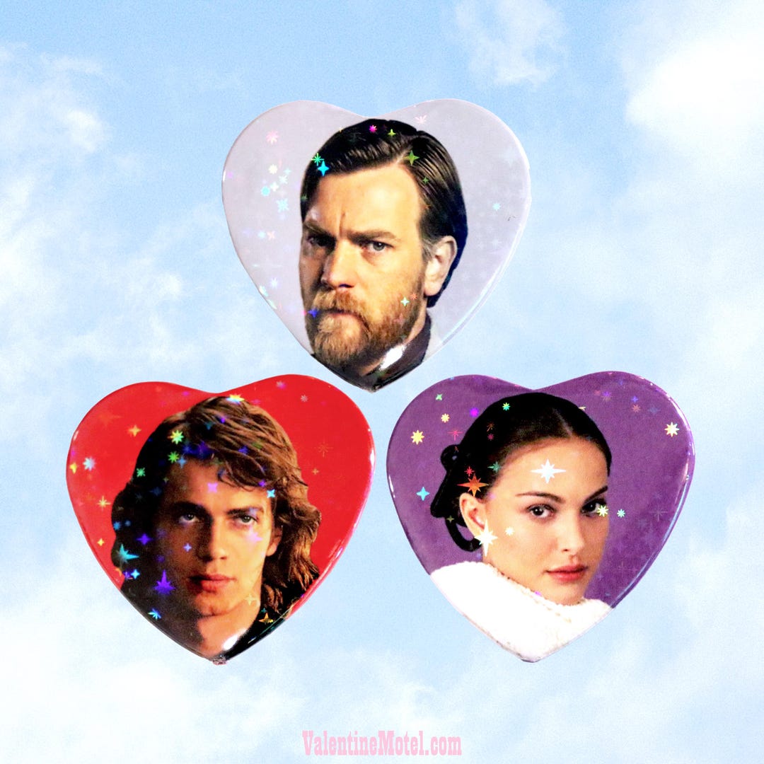 Anakin Button ANAKIN + PADME + OBIWAN: Pin or Magnet Set // 2.25 Inch Pop Culture ...