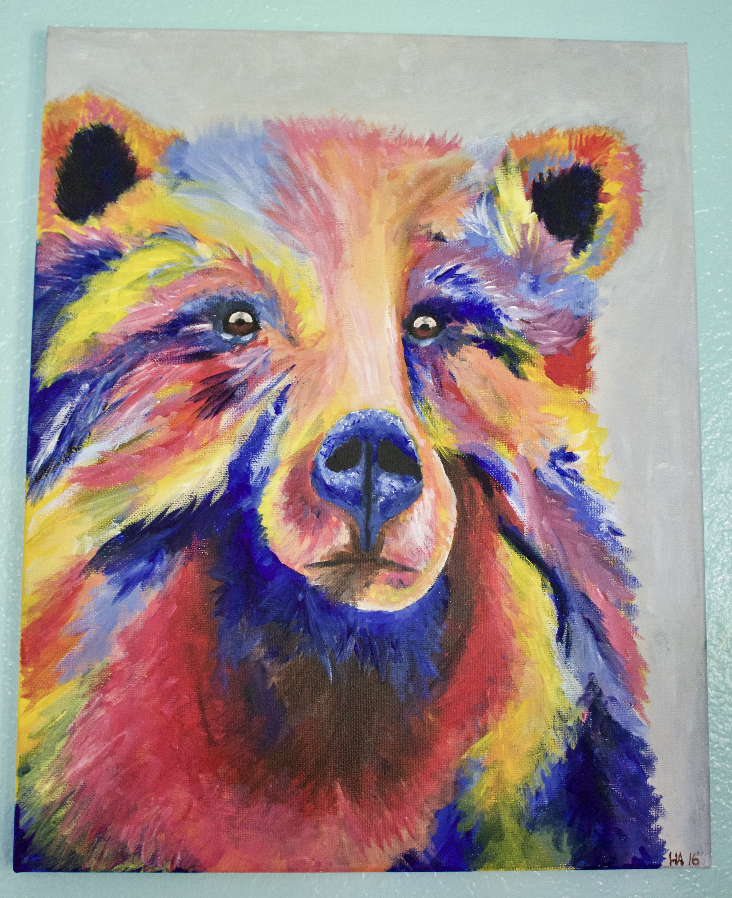 Colorful Bear Acrylic Painting Etsy Singapore