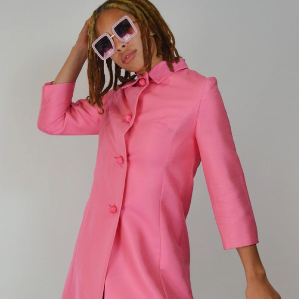 xs small - 1960s Vintage Pink Mod Barbie Coat Selected by Old Moon Vintage