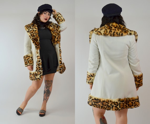 1970s LILLI ANN White Leopard Fur Coat - Small - image 7