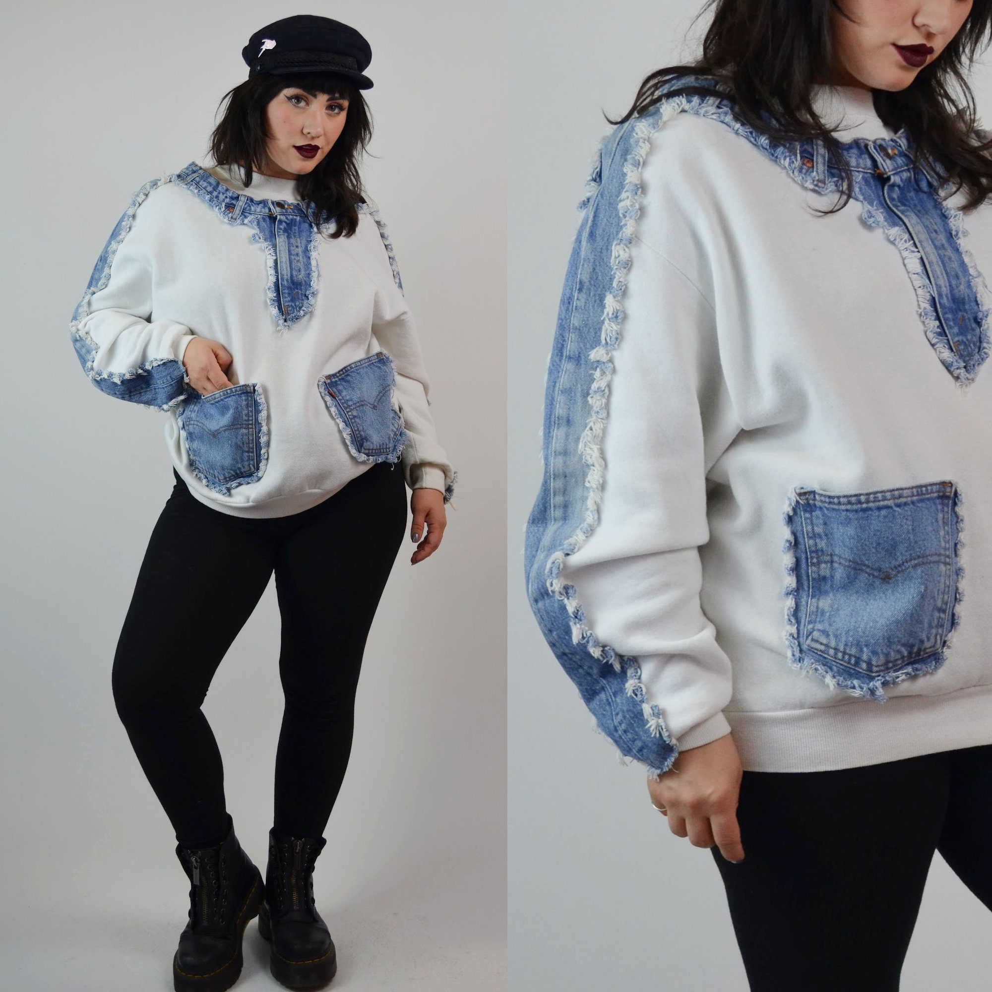 Sueter de mezclilla Etsy Espana
