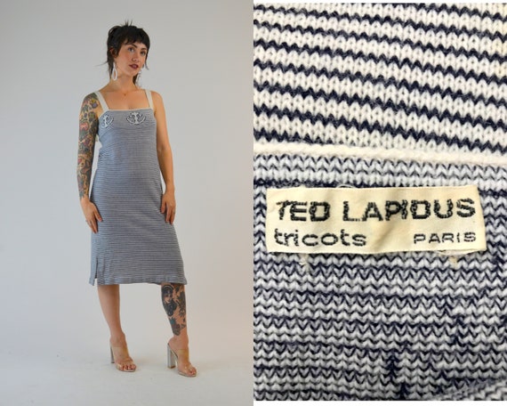 SMALL - MEDiUM 70s TED LAPIDUS Knit Dress Vintage… - image 1