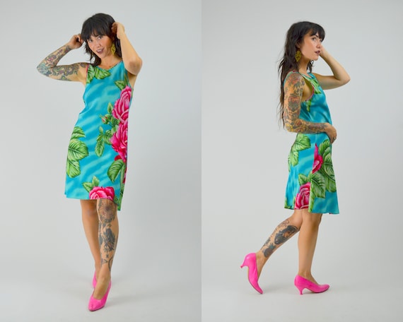 Small BETSEY JOHNSON Vintage Dress 1990s Floral M… - image 1