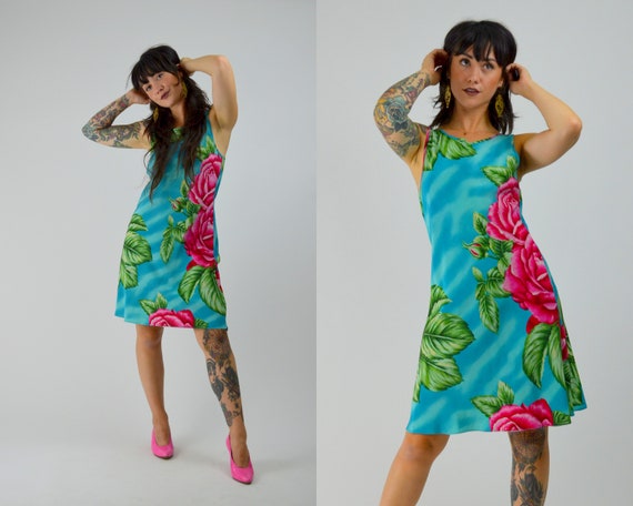 Small BETSEY JOHNSON Vintage Dress 1990s Floral M… - image 4