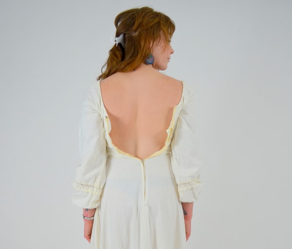 1970s GUNNE SAX White Cotton Maxi Dress - XS - image 6