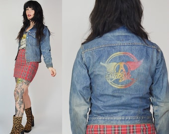 1970s LEVI'S AEROSMITH Denim Jacket Vintage XS 70s Jean Jacket