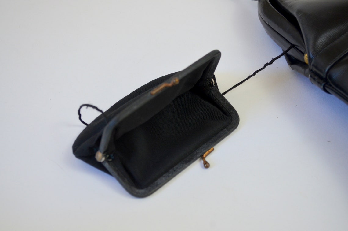 Rare ELSA SCHIAPARELLI Handbag 1950s Black Calfskin Purse | Etsy