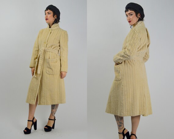 RESERVED SMALL 1960s Long Coat Vintage Corduroy Tr