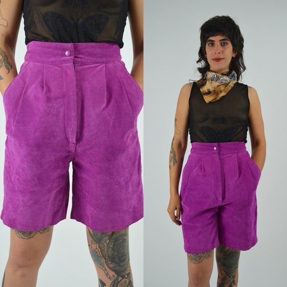 1980s Pink Suede Shorts - 25 Waist - image 4