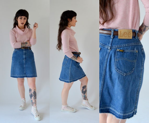 vintage jean skirt