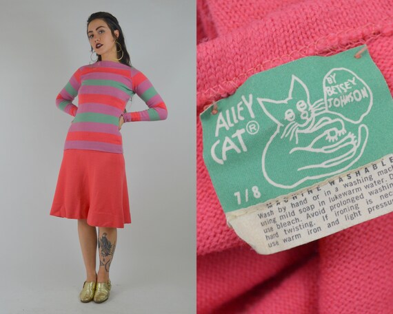 1970s BETSEY JOHNSON Alley Cat 2 Piece Skirt Set 7